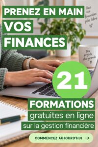 Femme utilisant un ordinateur pour suivre un cours en ligne sur les finances personnelles.