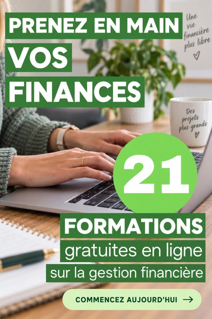 Femme utilisant un ordinateur pour suivre un cours en ligne sur les finances personnelles.