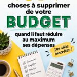 Femme en train de revoir son budget avec un ordinateur et des documents financiers.