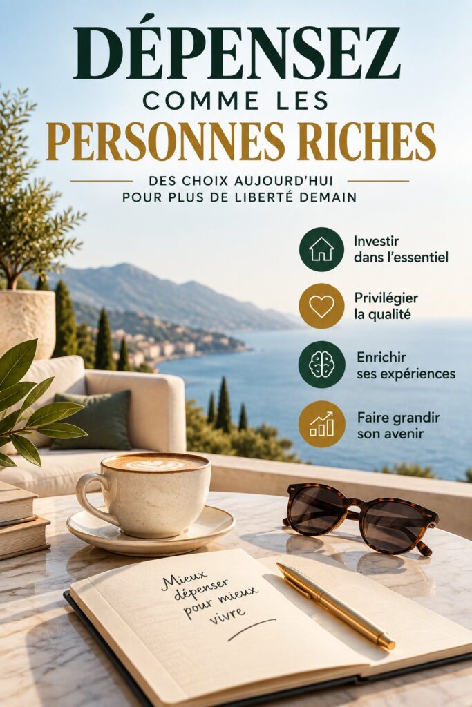 Femme souriante consultant un budget maison avec une tasse de café