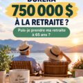 Femme réfléchissant à ses finances de retraite avec 750 000 $