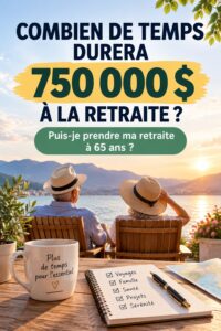 Femme réfléchissant à ses finances de retraite avec 750 000 $