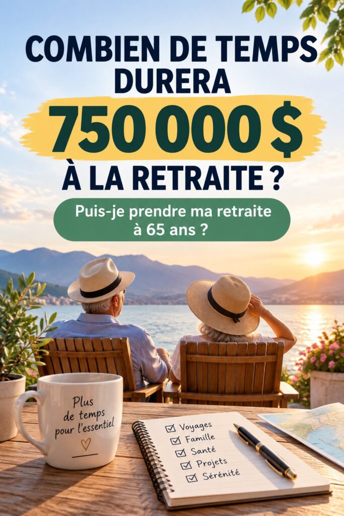 Femme réfléchissant à ses finances de retraite avec 750 000 $