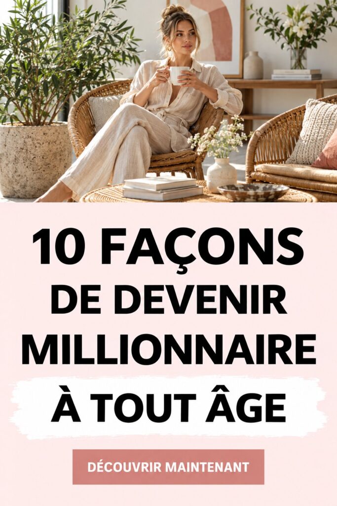Femme souriante en train de lire un livre sur la finance personnelle, prête à apprendre comment devenir riche.