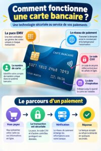 Carte de crédit posée sur un bureau avec des billets et pièces de monnaie