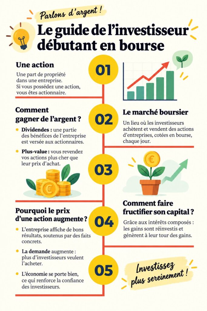 Femme souriante qui consulte des graphiques financiers sur un ordinateur portable