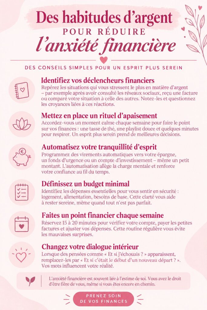 Femme heureuse en train de gérer son budget avec des outils simples