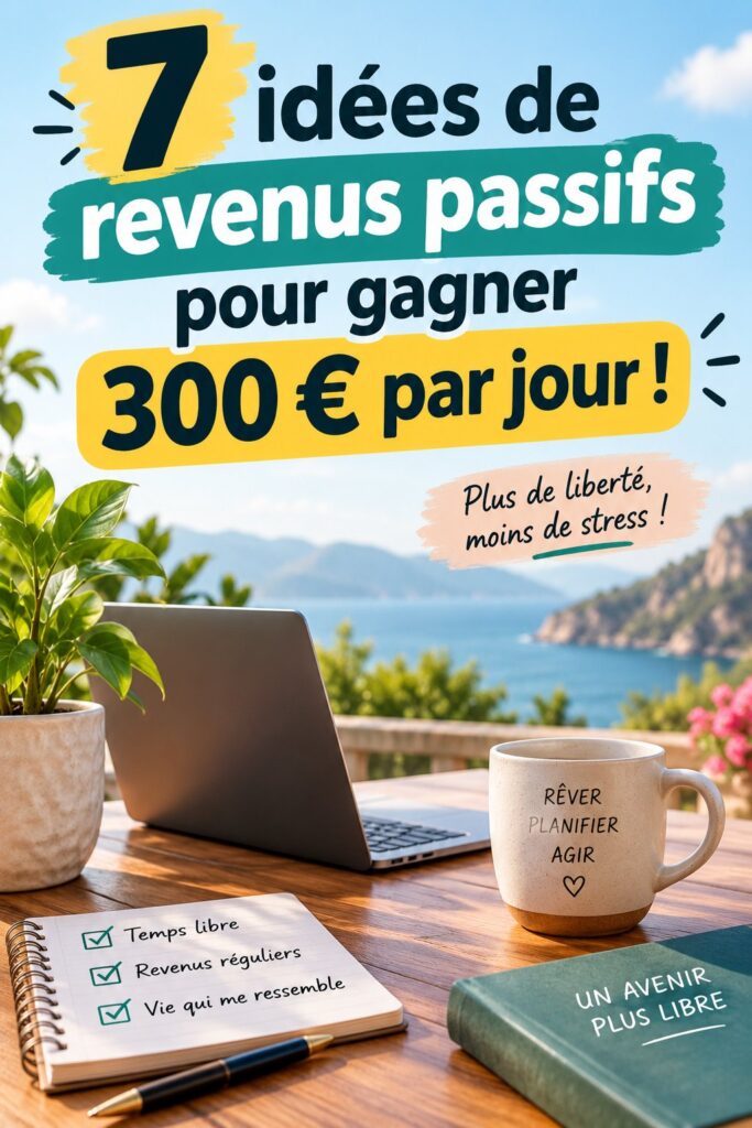 Illustration d'idées de revenus passifs pour femmes de 30 à 50 ans.