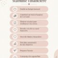 Femme méditant devant un carnet financier, établissant des objectifs pour sa stabilité économique.
