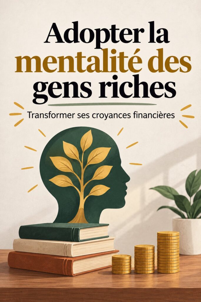 Femme réfléchissant à sa situation financière avec un air déterminé, représentant la mentalité millionnaire.