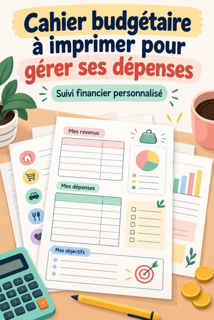 Une femme utilisant un planner budget imprimable pour organiser ses finances personnelles.