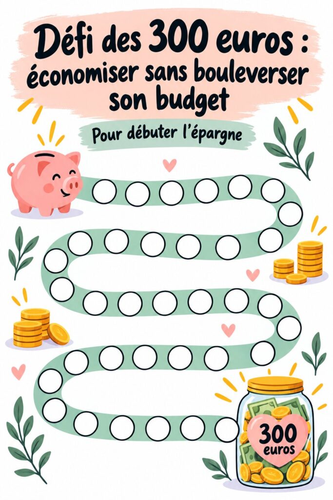 Femme souriante avec des billets de banque, illustrant une épargne réussie avec le défi des 300 euros.