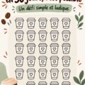 Image d'une tasse de café savoureux avec un carnet de suivi des économies.