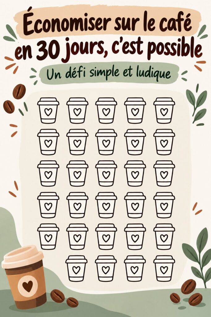 Image d'une tasse de café savoureux avec un carnet de suivi des économies.