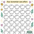Femme souriante utilisant des outils d'économies sur un bureau, hopant pour un défi financier.