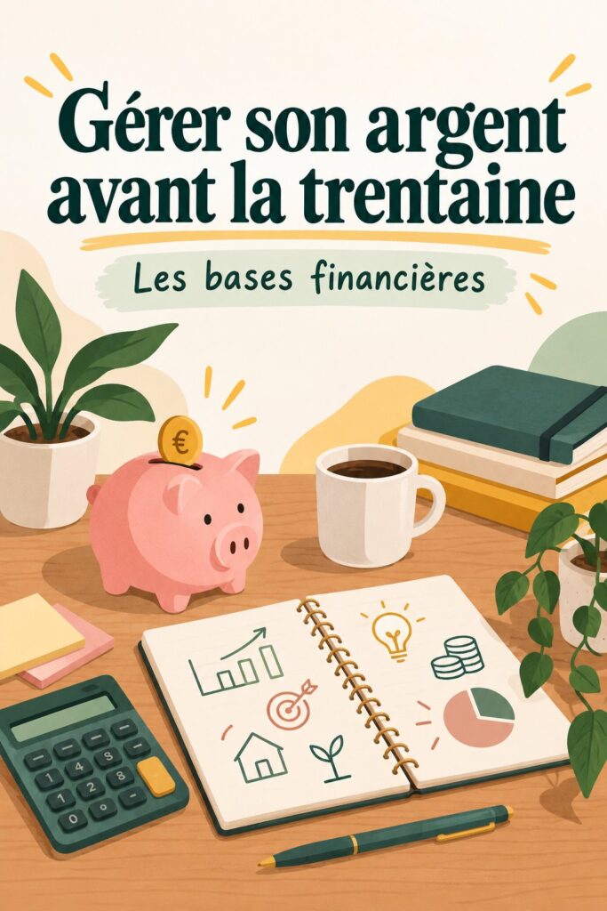 Femme souriante consultant ses finances personnelles et un carnet de budgeting.