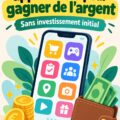 Femme utilisant une application sur son smartphone pour gagner de l'argent.