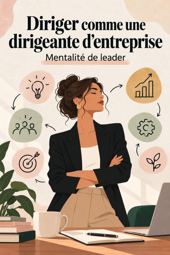 Femme d'affaires confiante dans un environnement professionnel, reflétant une mentalité de leader