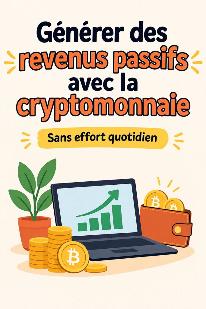 Femme regardant des graphiques de crypto-monnaie sur un ordinateur, symbolisant l'investissement en crypto pour des revenus passifs.
