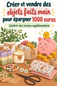 Femme créant des objets faits main pour épargner de l'argent