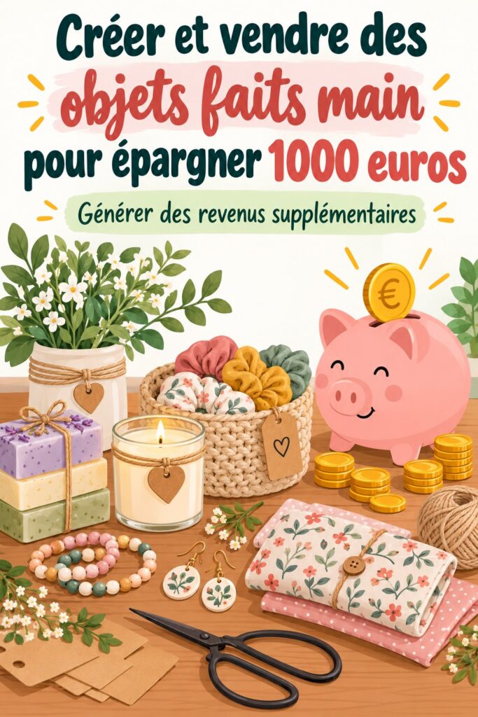 Femme créant des objets faits main pour épargner de l'argent